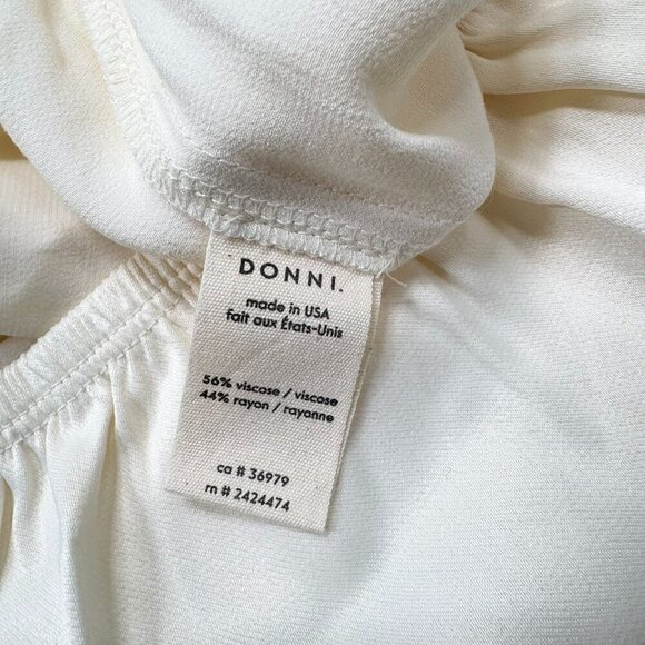 NWT DONNI Satiny Simple Pants Wide Leg in Creme - Picture 5 of 11